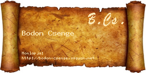 Bodon Csenge névjegykártya